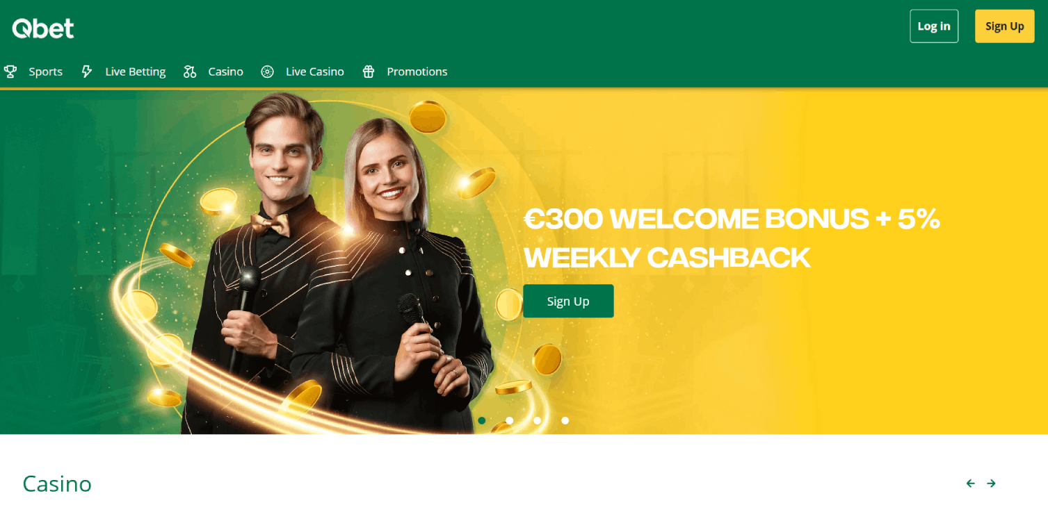 Qbet Casino Hoofdpagina