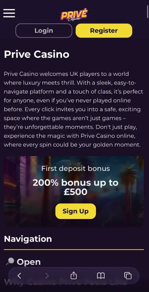 Prive Casino Review-mobile