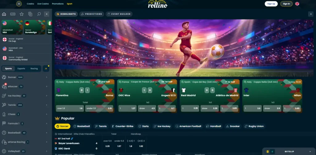 Rollino Casino Review-sport