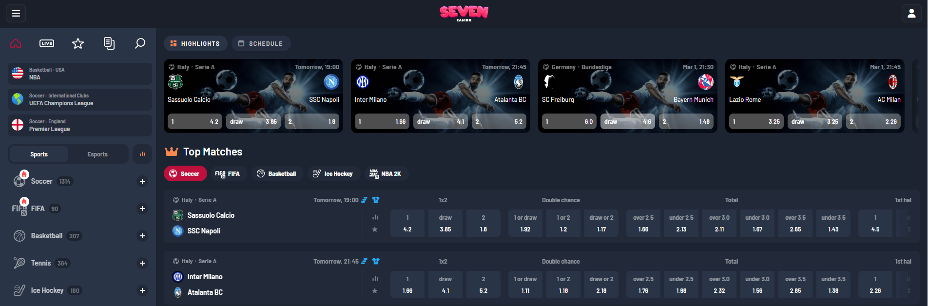 Seven Casino Sportweddenschappen