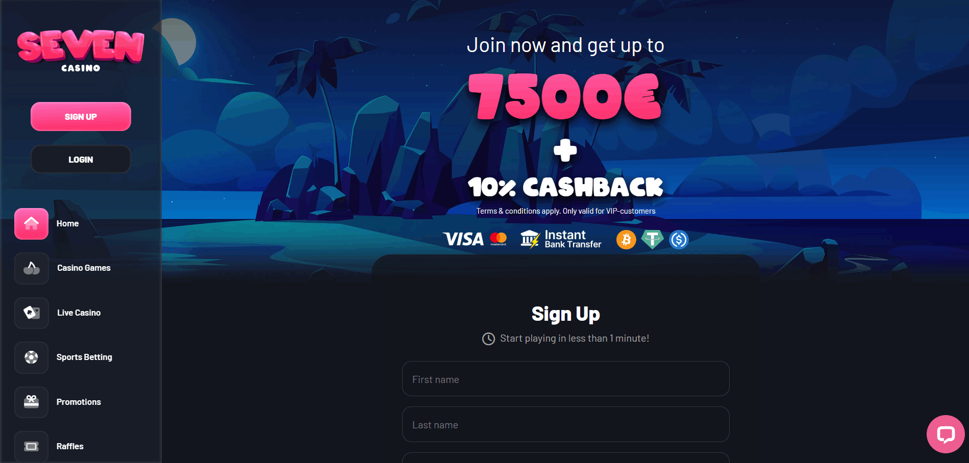 Seven Casino Hoofdpagina
