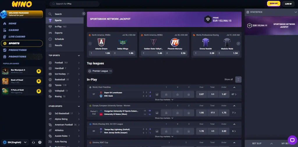 Wino Casino Review-sport