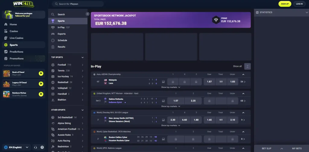 Winzter Casino Review-sport
