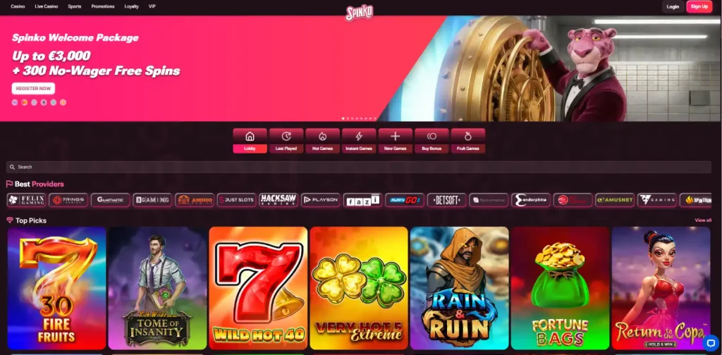 Spinko Casino Review-main