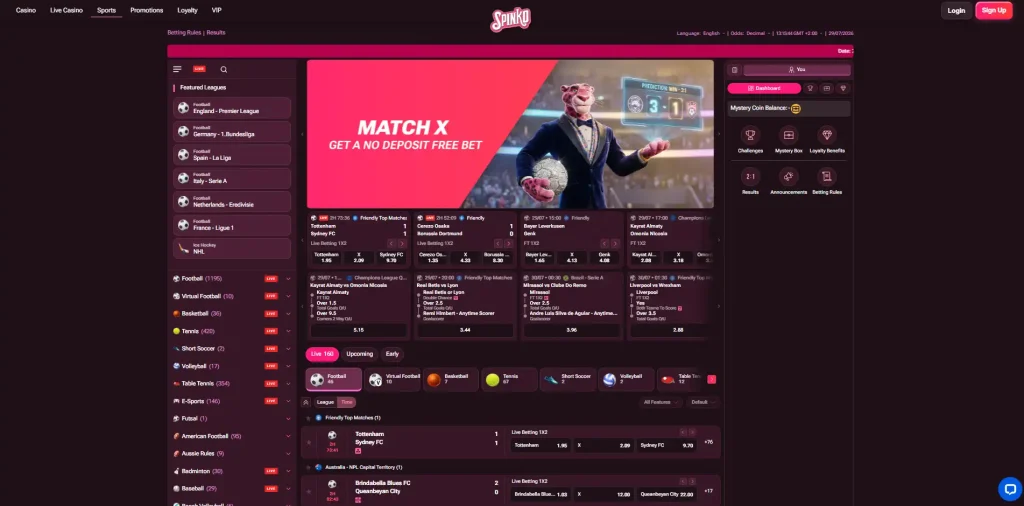 Spinko Casino Review-sport