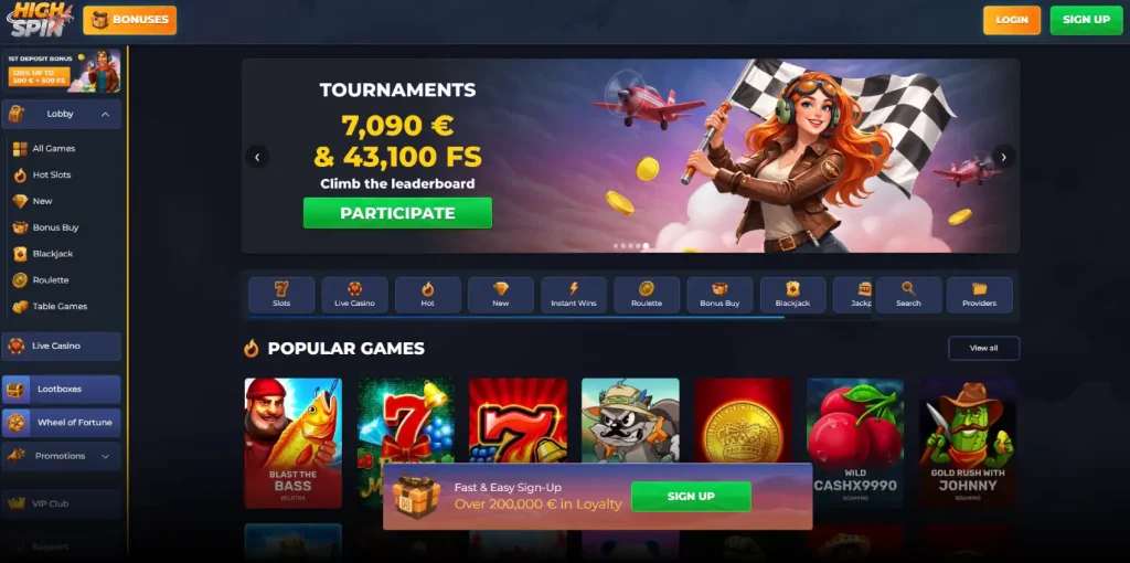 HighSpin Casino Review-main