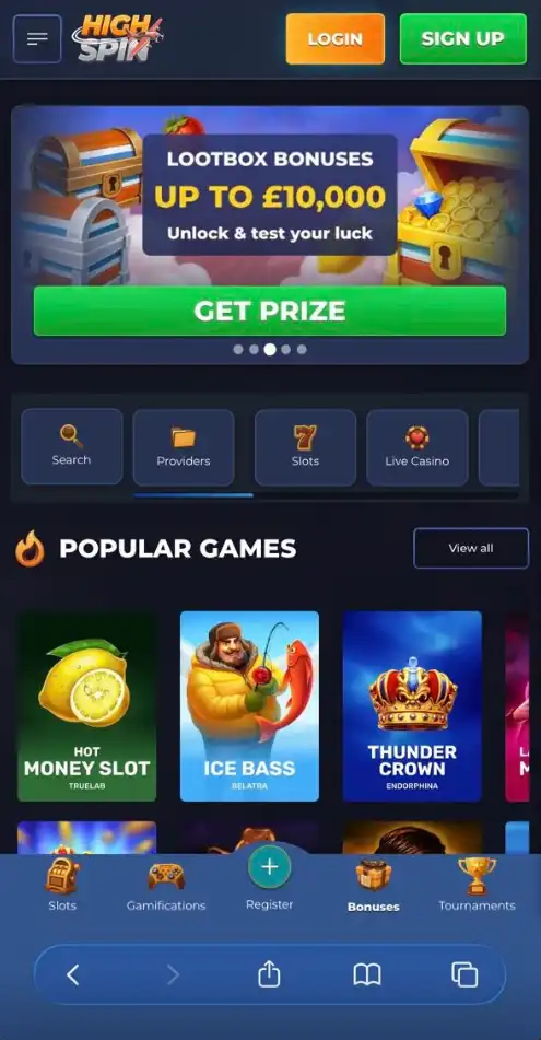 HighSpin Casino Review-mobile